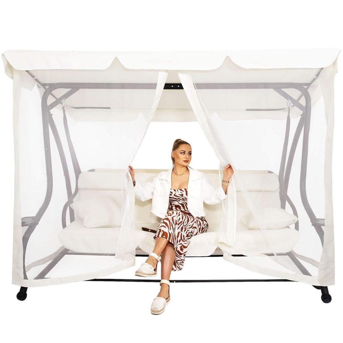 Plasa antiinsecte pentru leagan de gradina, 165x680 cm, bej
