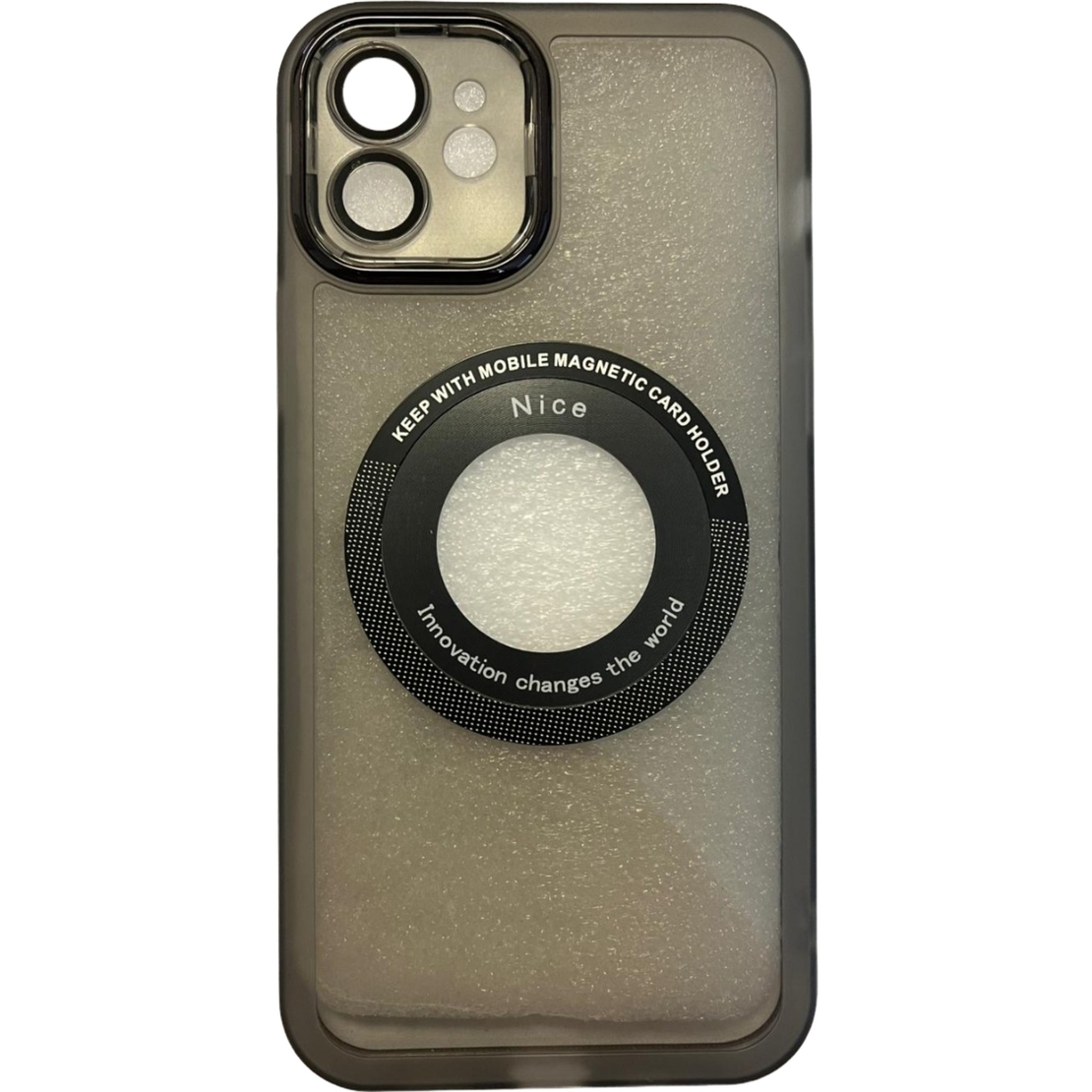 Husa protectie Vafy pentru Apple iPhone 12 decupaj logo, magnetica, Protectie Camera, Negru
