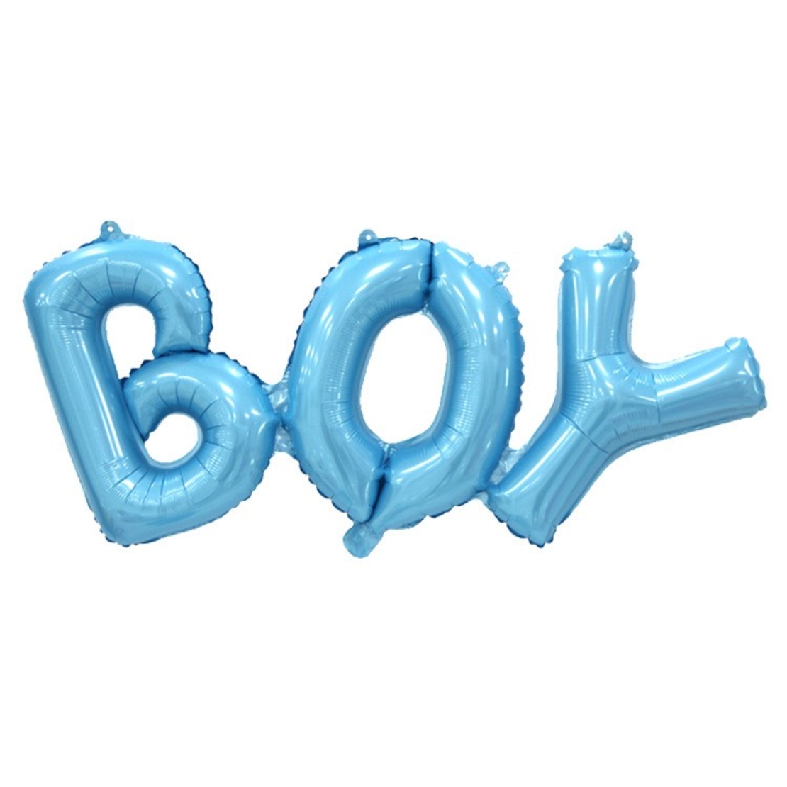 Set Baloane din Folie Metalizată, Vafy, Model Scris Boy, 38x95 cm, Tematica Baby Shower, Baloane Party, Ambalaj Individual, Pai Inclus, Umflare cu Aer sau Heliu, Albastru