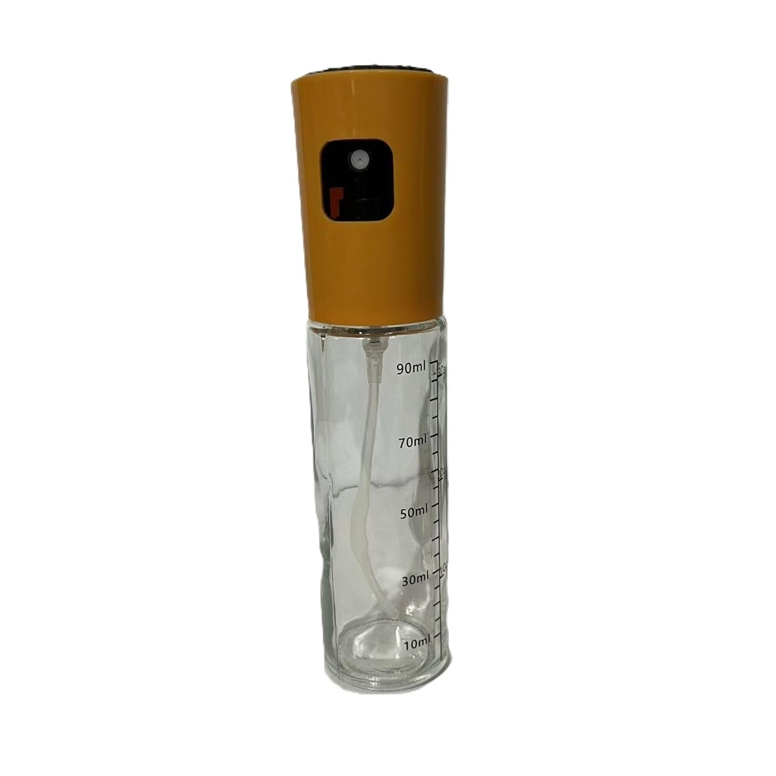 Pulverizator Ulei, Otet, Vafy, din Sticla, 100 ml, Reincarcabil, 18.3 x 4.3 cm, Masura 90 ml, Capac Mat, Galben