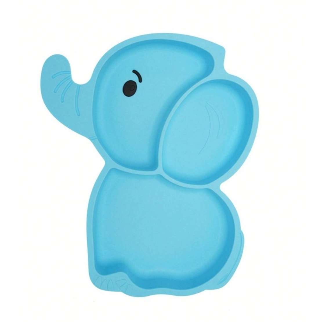 Set 10 Piese Servire Masa. Flippy, pentru Bebelusi si Copii, din Silicon/Lemn, cu Ventuze Anti-alunecare, fara Alergeni. +6 Luni, Model Elefant