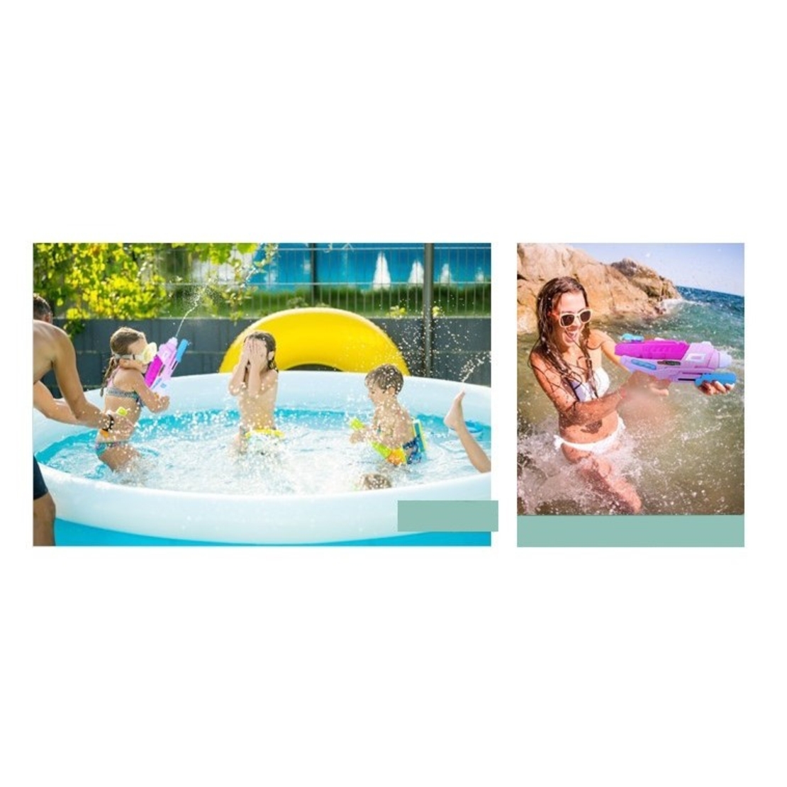 Pistol cu Apa pentru Copii, Rezervor, Pentru Piscina/Plaja, Flippy, 6ani+, Roz, 600ML