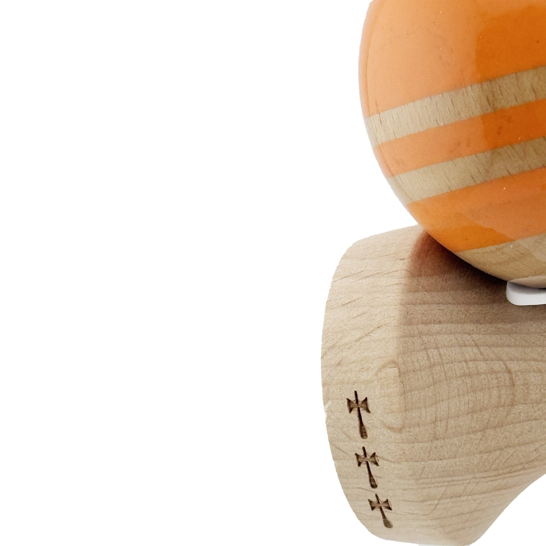 Kendama X Originala RAINBOW, Profesionala, Flippy, Cupe Mari KING SIZE V3, Super Sticky, Gaura in Baza, Rulment Metalic, din lemn 18 cm, Ata 62/65 cm, Portocaliu/Maro