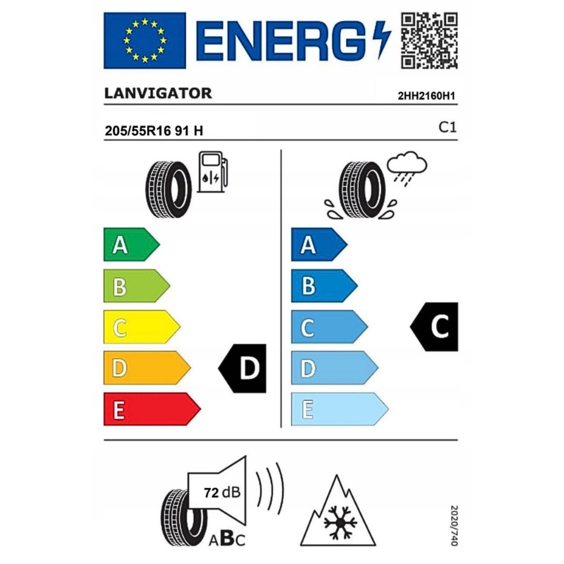 Anvelopa Iarna LANVIGATOR WINTERGRIP HP 205/55R16 91H, Aderenta Sporita pe Zapada si Umed, Confort si Durabilitate