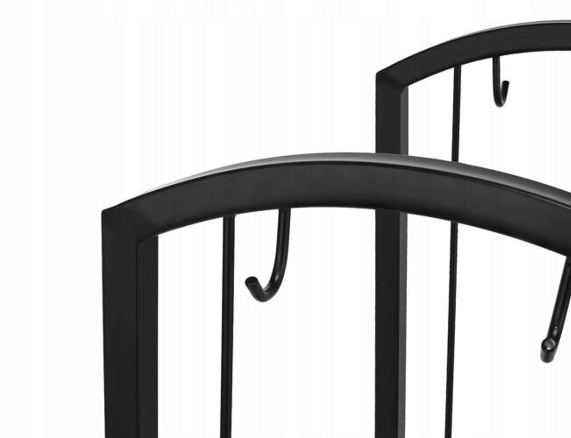 Suport metalic pentru lemne de foc cu 4 accesorii, 74x40x30 cm, negru