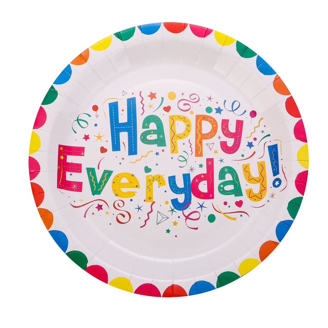 Set 10 Farfurii Happy Everyday, Flippy, 17 cm, din Hartie 300 g, Multicolor
