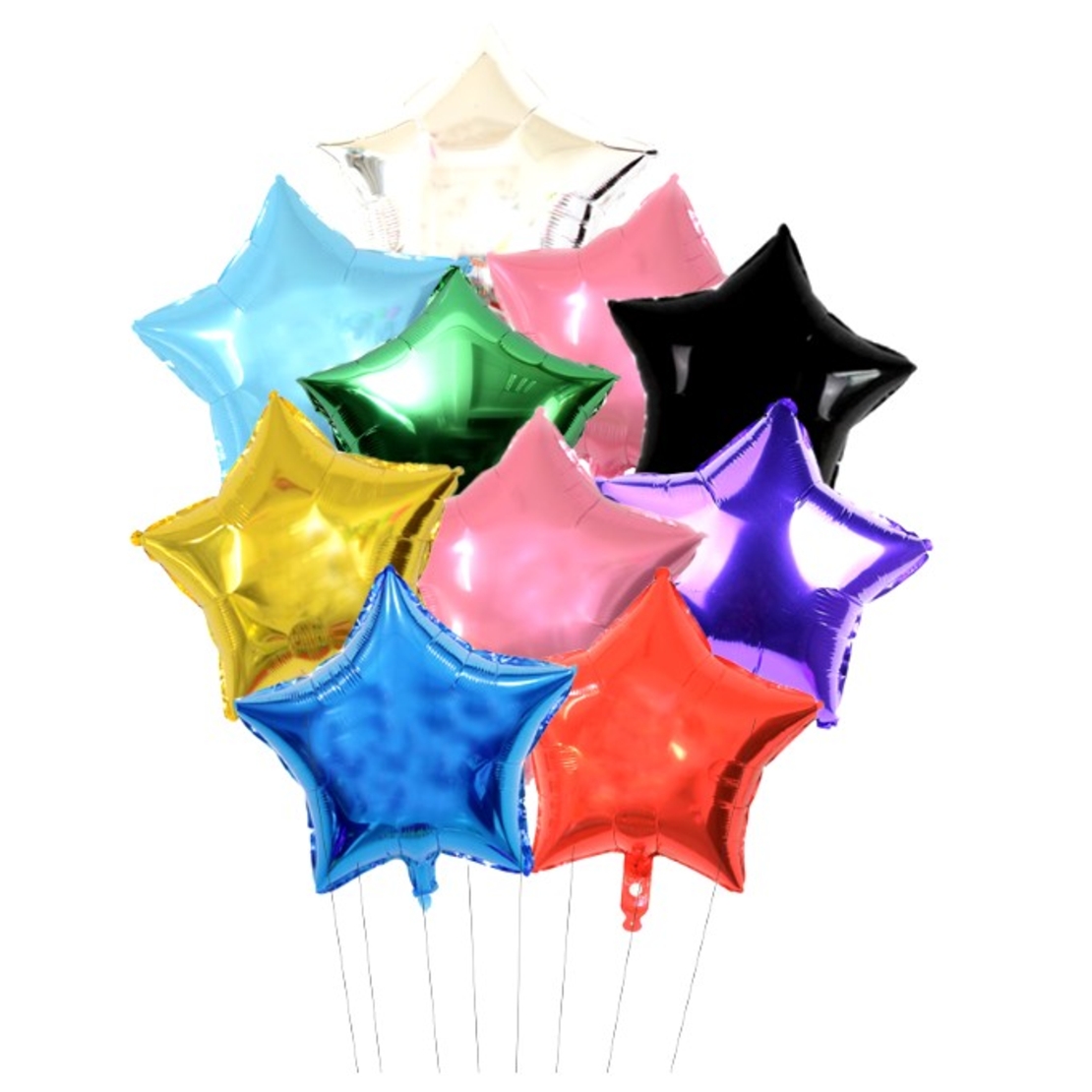 Balon din Folie Metalizata, Flippy, Figurina Stea, Model Simplu, Tematica Aniversare, 40 cm, Ambalaj Individual, Pai Inclus, Umflare cu Aer sau Heliu, Auriu