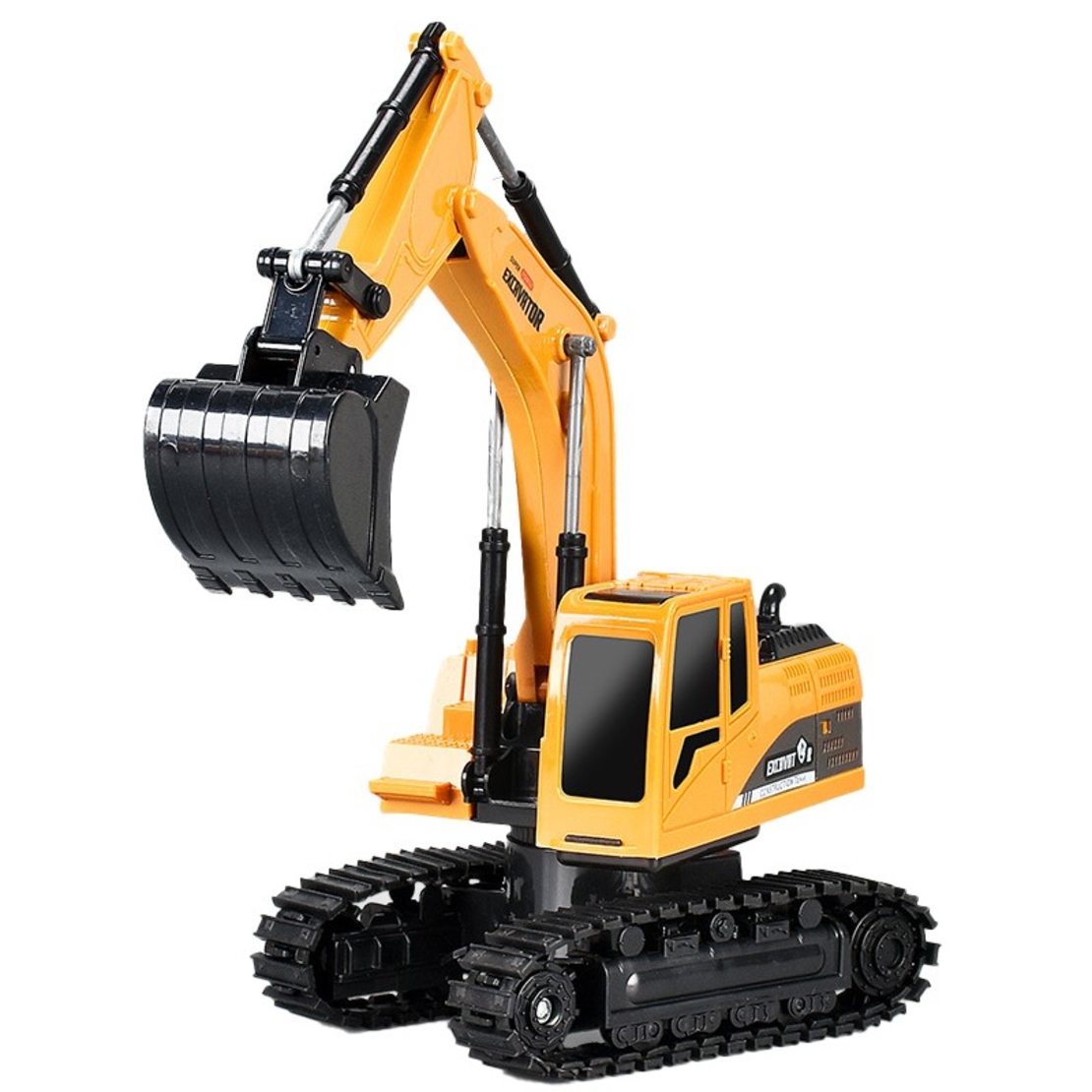 Excavator Jucarie pentru Copii, Vafy, Jucarie Excavator cu Telecomanda, Jucarie de Constructie, Acumulator cu Incarcare USB, 23 x 22 x 9 cm, Portocaliu