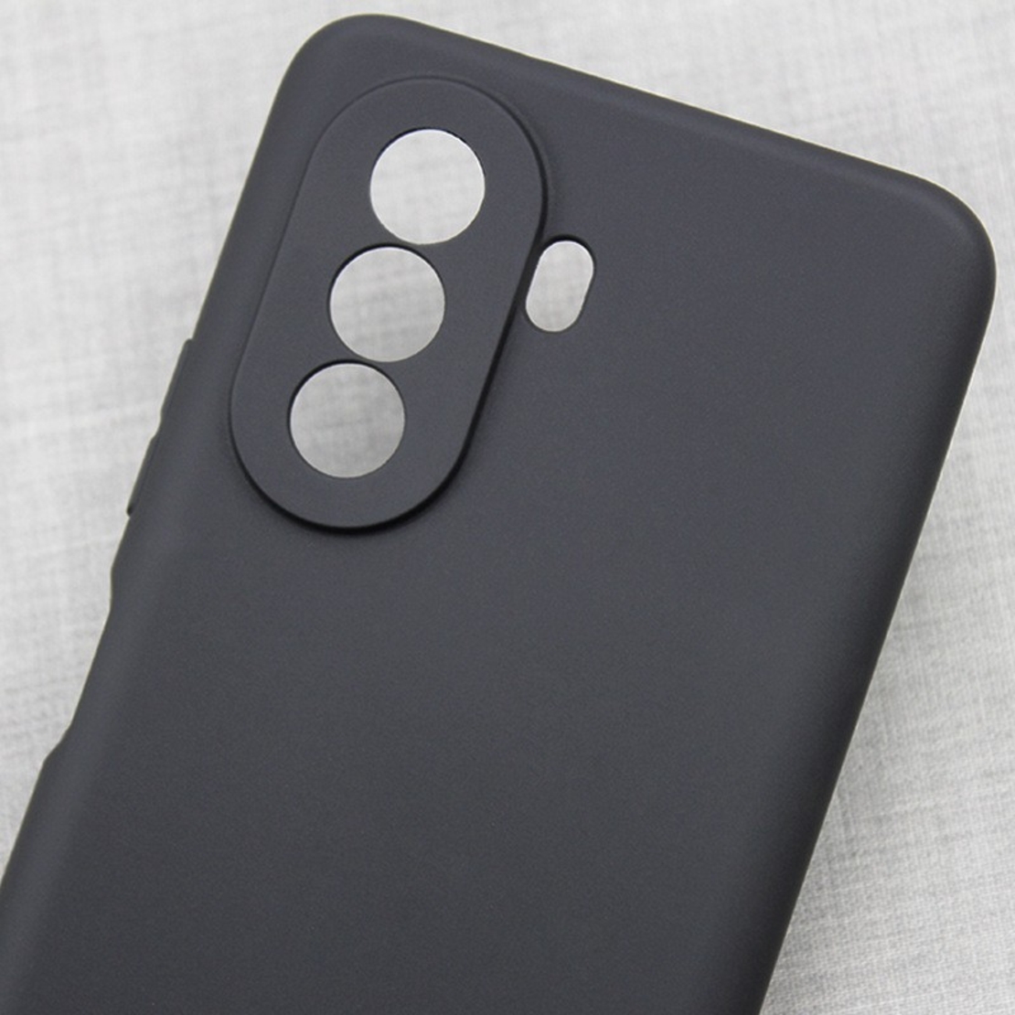 Husa pentru Huawei NOVA Y70, Vafy, Liquid Silicone, cu Microfibra pe interior, Protectie Antisoc, Negru