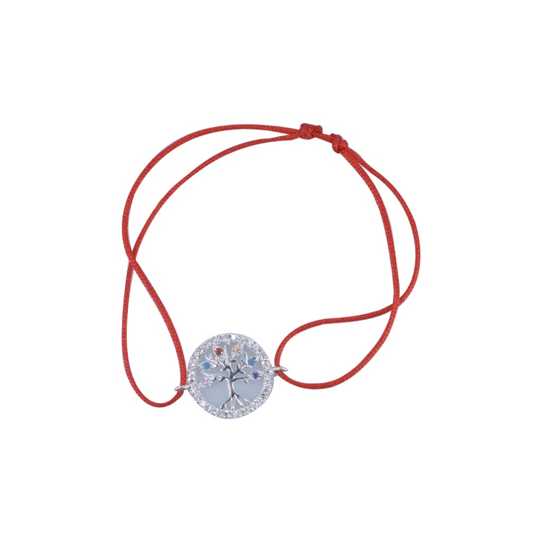 Bratara cu Nod Dublu din Argint 925, Copac in Cerc cu Zirconii, 1.53 g
