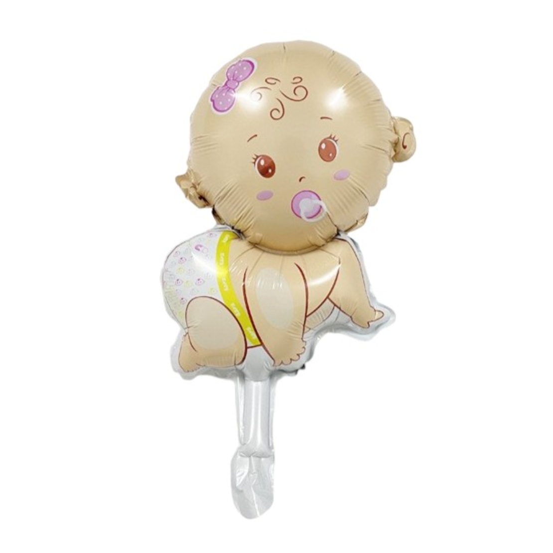 Balon din Folie Metalizata, Vafy, Mini Figurina, Model Bebelus Fetita, Tematica Gender Reveal, 45x25 cm, Ambalaj Individual, Pai Inclus, Umflare cu Aer sau Heliu, Multicolor