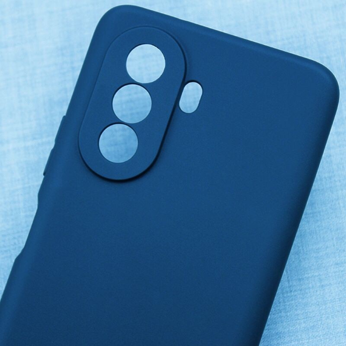 Husa pentru Huawei NOVA Y70, Vafy, Liquid Silicone, cu Microfibra pe interior, Protectie Antisoc, Navy Blue
