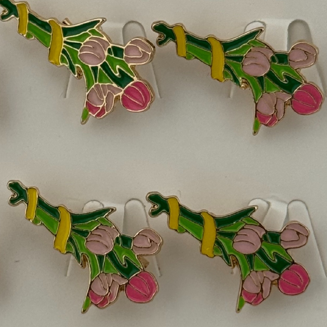 Set 12 Brose Martisor Primavara, Jolie, Model Buchet de Lalele