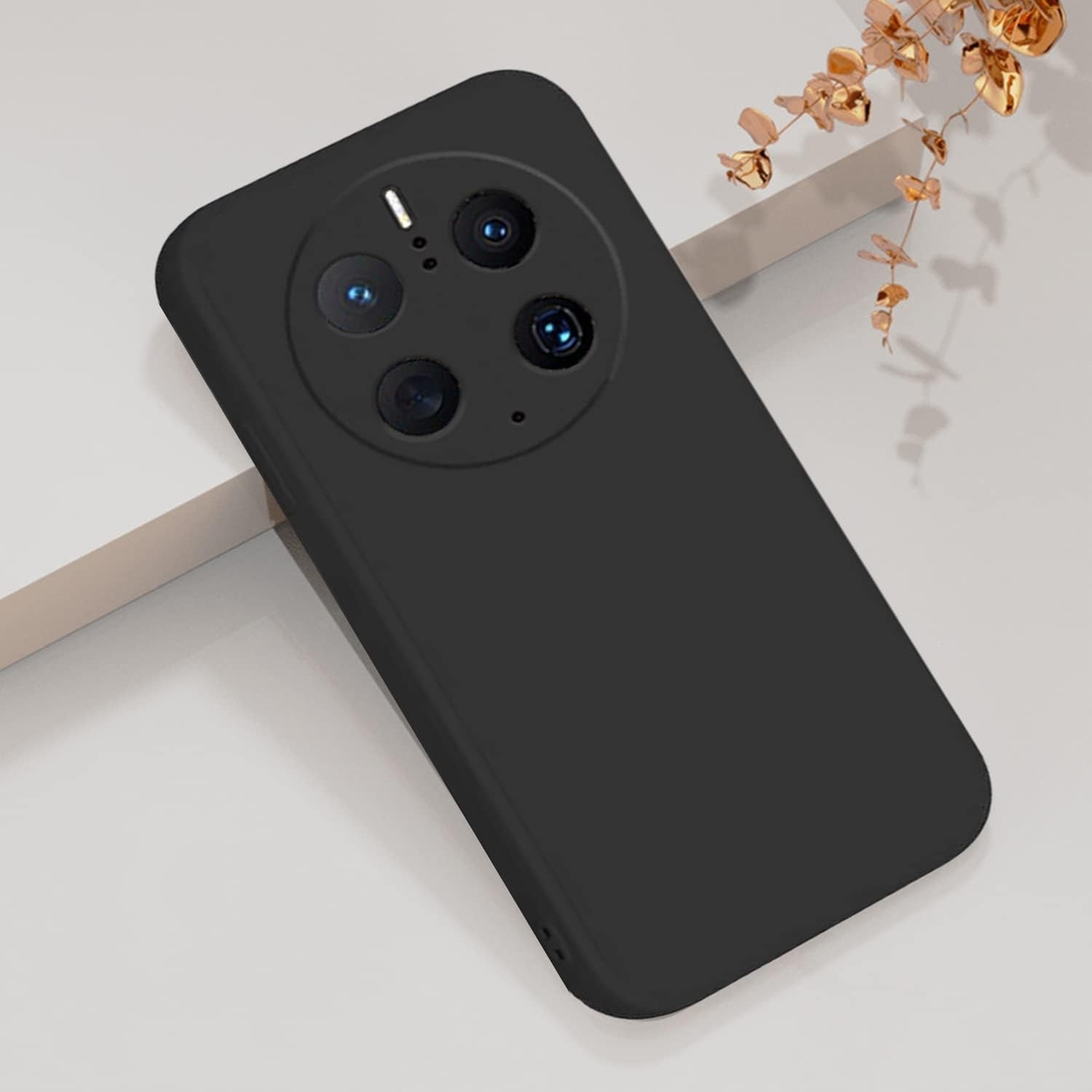 Husa de Protectie, Vafy, pentru Huawei Mate 50 Pro, Liquid Silicone, cu Microfibra pe Interior, Protectie Antisoc, Compatibil Incarcare Wireless, Negru