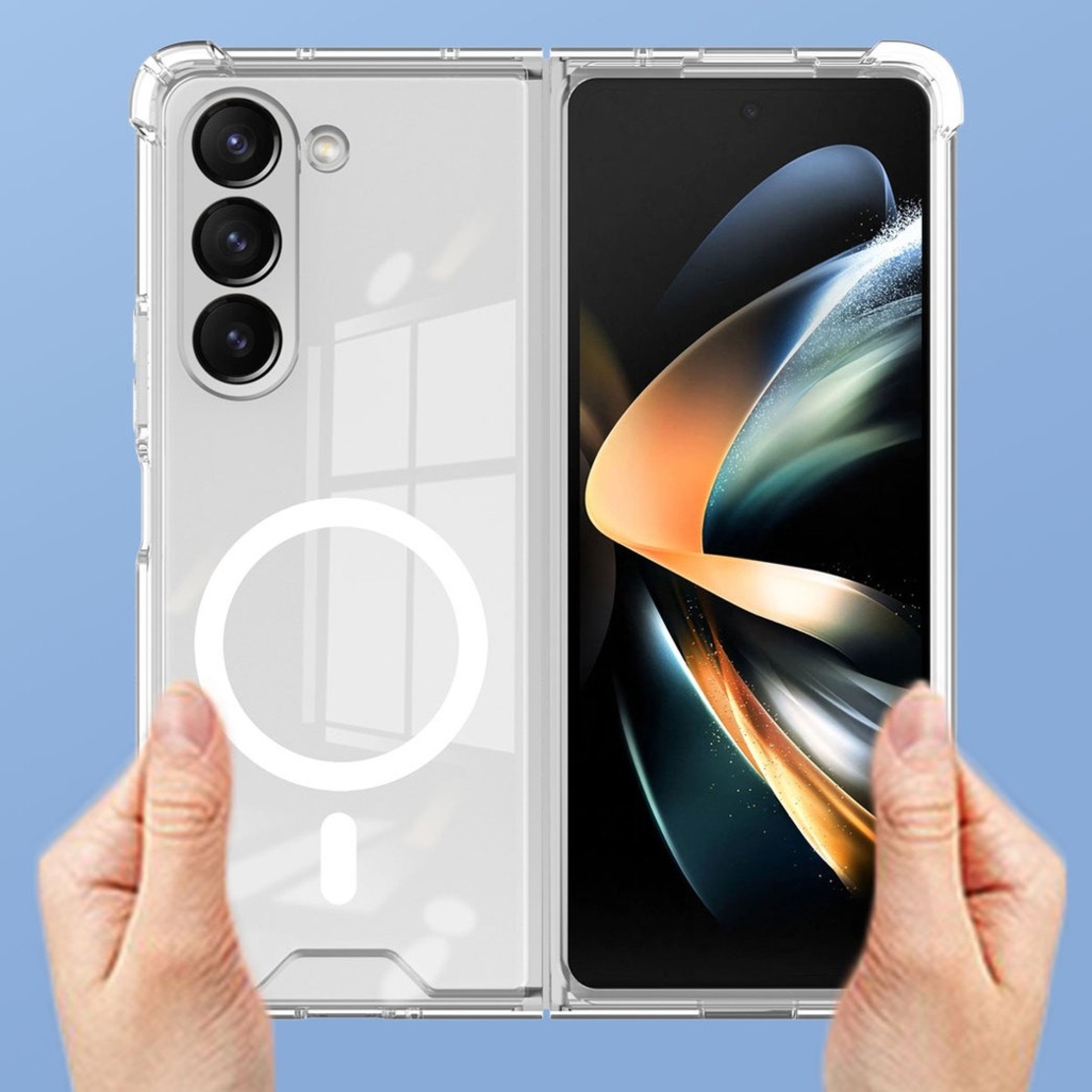 Husa pentru Samsung Galaxy Z FOLD6, Vafy, Husa de Protectie cu Anti-Shock, Tehnologie MagSafe Magnetic, Design Ultra Subtire, Anti alunecare, TPU Acrilic, Transparent