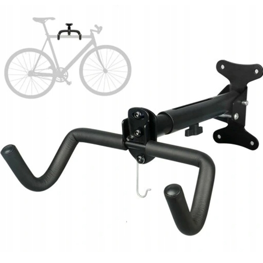 Suport bicicleta pliabil pentru perete, cu unghi reglabil, metal, 36x26x15 cm