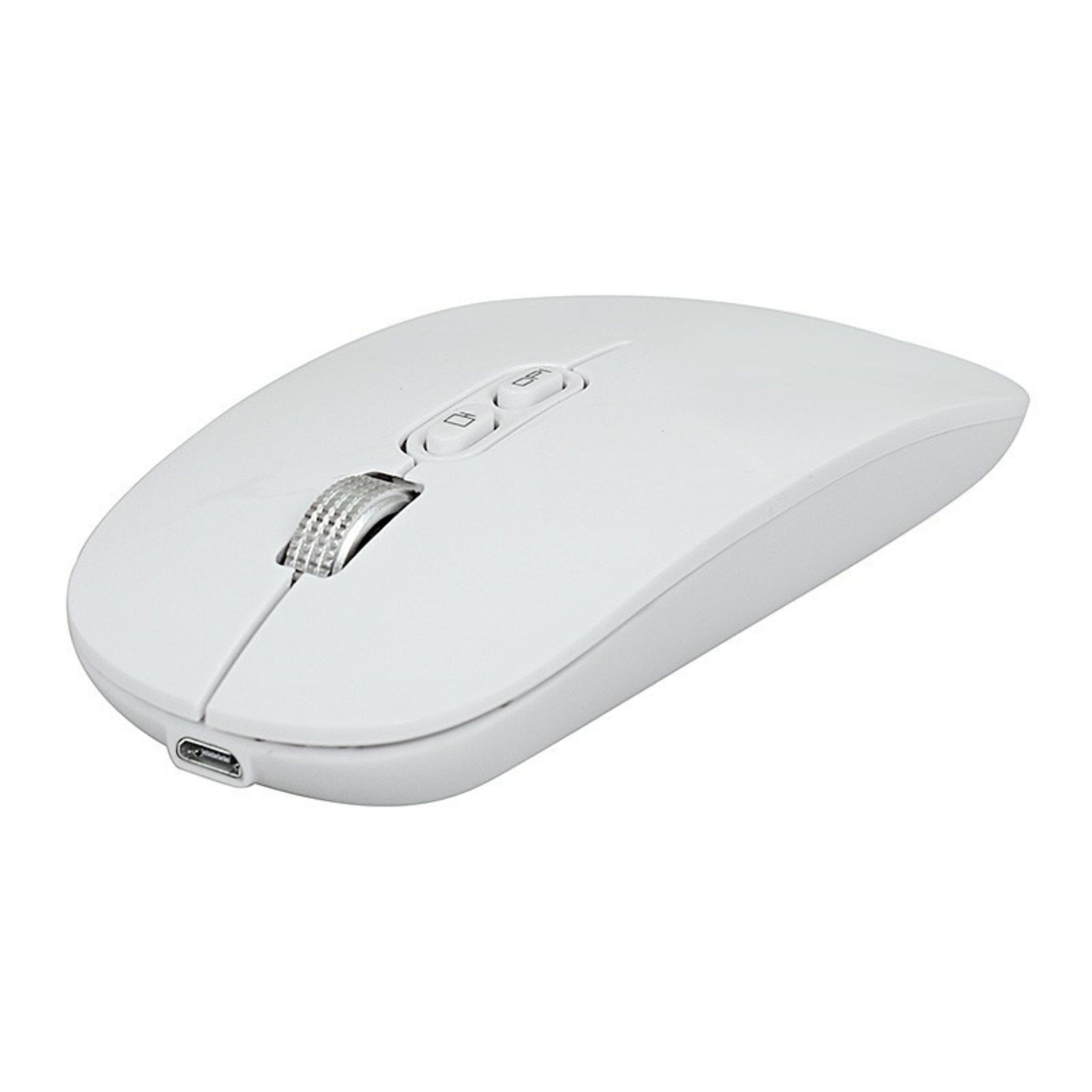 Mouse Wireless Reincarcabil, Vafy, Compatibil Windows/macOS, Bluetooth 5.1 + 2.4GHz, Silentios, DPI 800/1200/1600, Alb