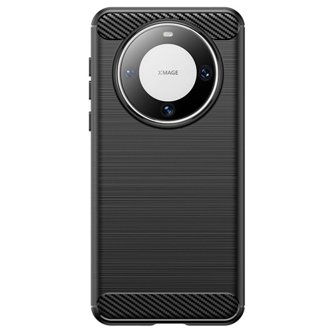 Husa de Protectie pentru Huawei Mate 60 Pro, Vafy, Protectie 360, din TPU cu element de Carbon, Anti Alunecare, 1.8 mm, Negru