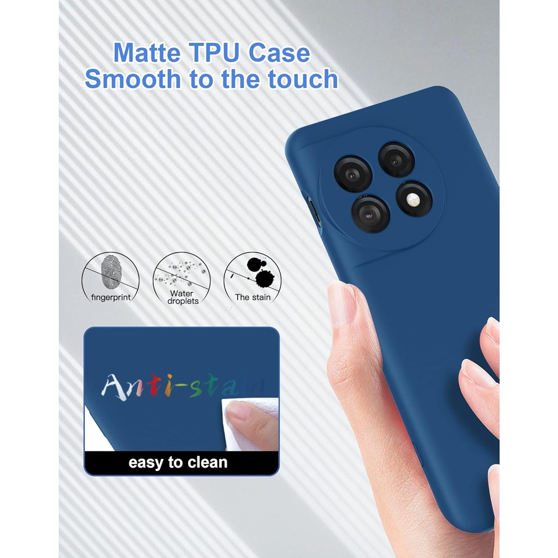 Husa de Protectie, Vafy, pentru OnePlus 11 5G, Liquid Silicone, cu Microfibra pe Interior, Protectie Antisoc, Compatibil Incarcare Wireless, Albastru