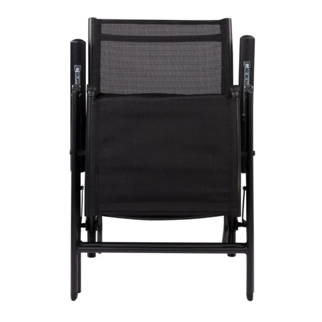 Scaun 2in1 de Gradina, Vafy, Sezlong, Suport Picioare, Pliabil, Cadru Metalic, Impermeabil, 47 x 110 x 46 cm, Negru