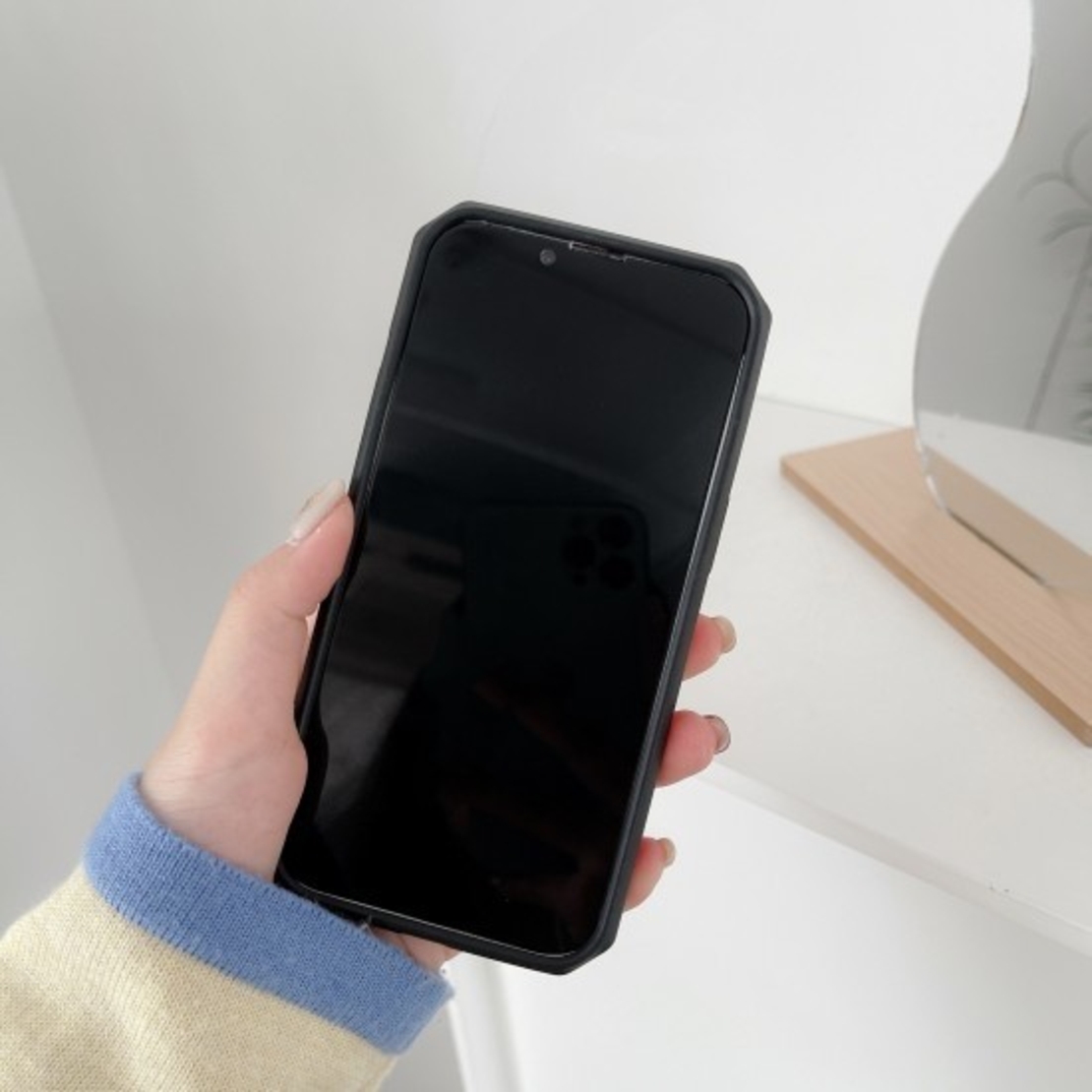Husa protectie Vafy compatibila cu Apple iPhone 13 Mini Defender Model 5 cu suport prindere inel,Negru