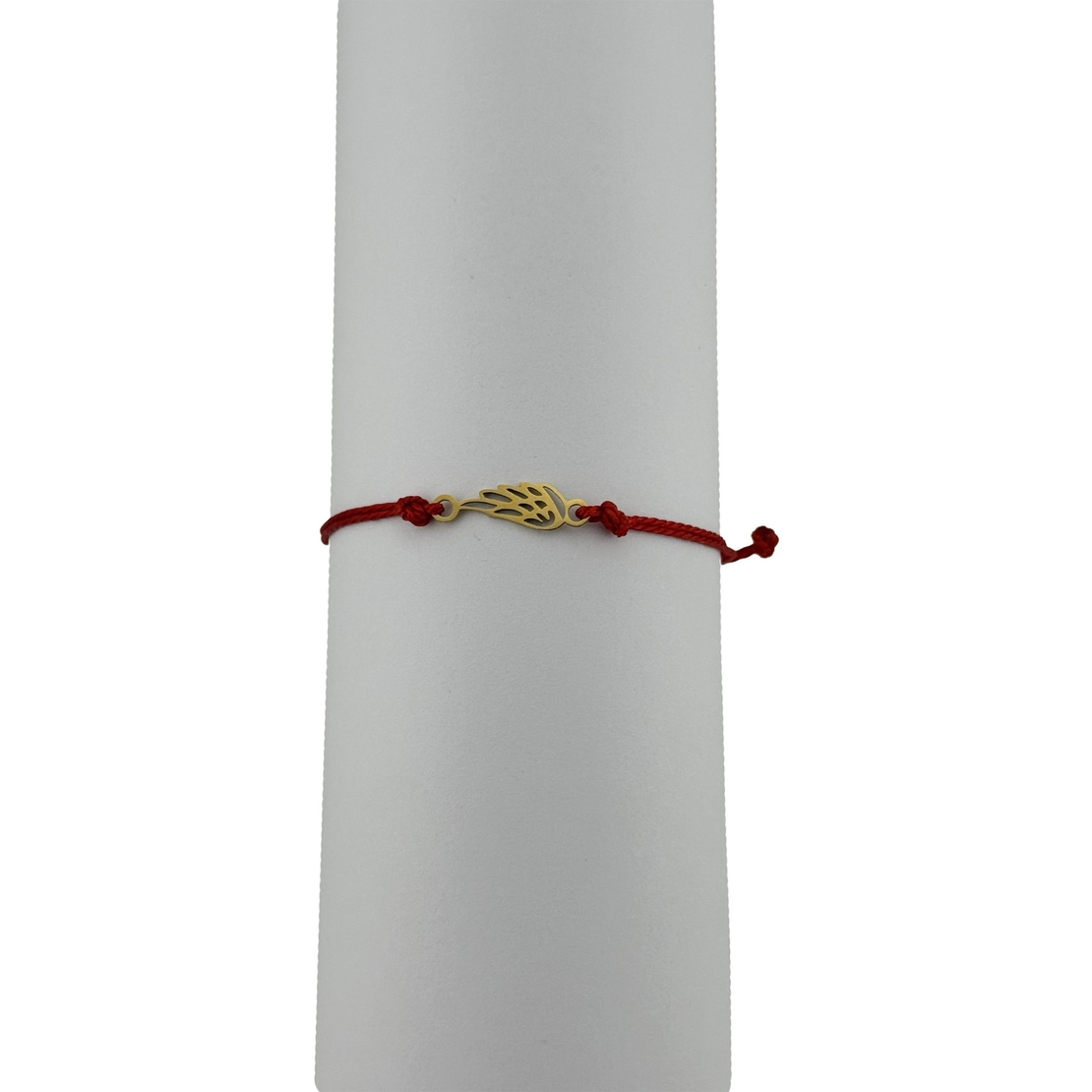 Bratara Martisor pentru Dama, Jolie, Model Aripa, Set 12 bucati, Pandativ din Inox Auriu, Snur Ajustabil Impletit, Rosu