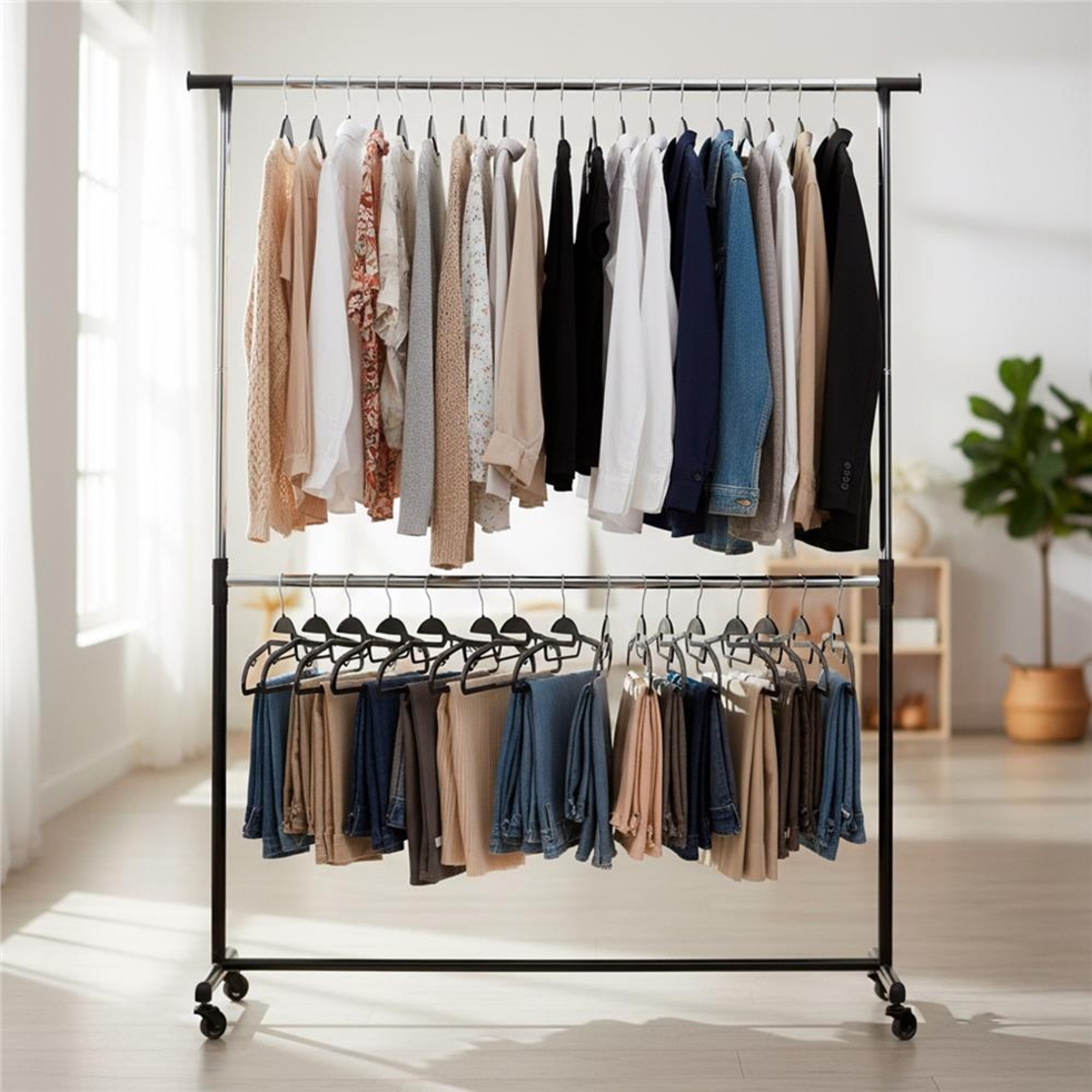 Set de 30 de umerase antiderapante pentru haine, din PE, cu carlig metalic rotativ, 41 cm, negru si gri