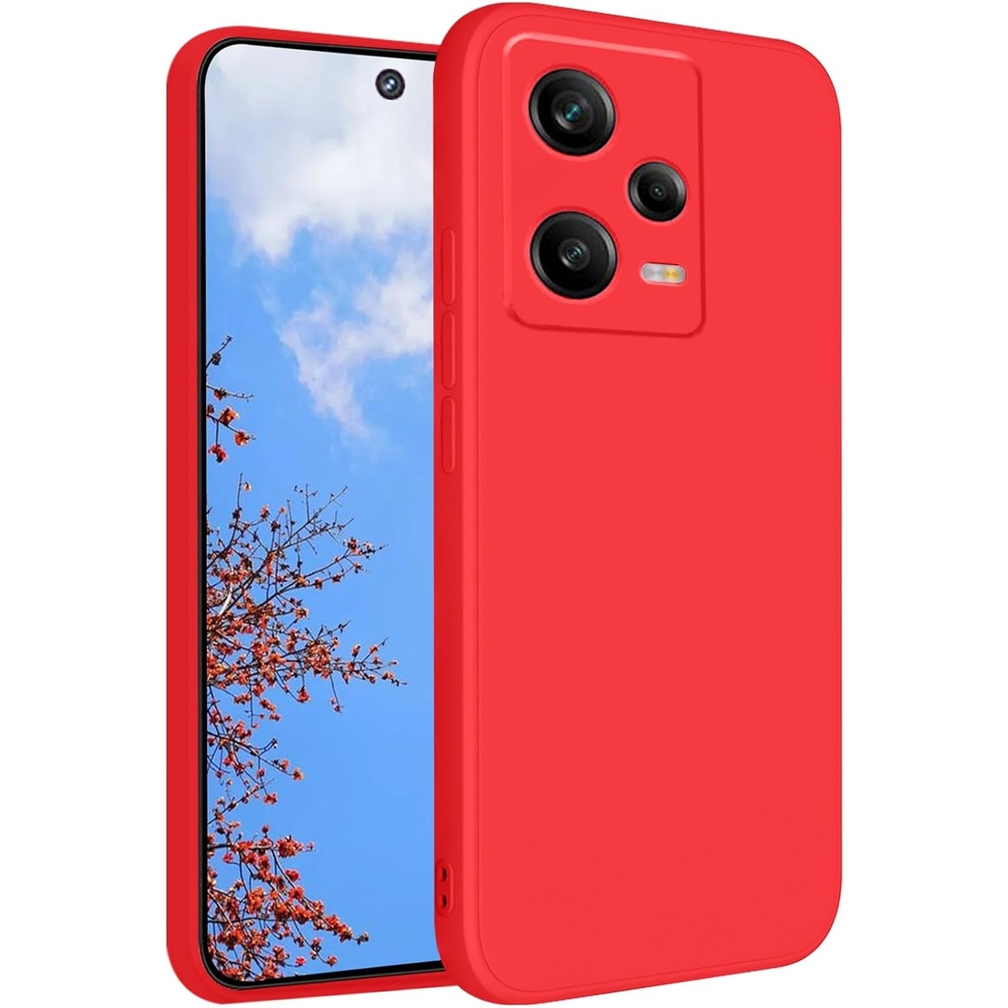 Husa de Protectie Matte TPU, Vafy, pentru Xiaomi Redmi 12 Pro, Protectie Camera, Antisoc, Antizgariere, Antialunecare, Acoperire Completa, Rosu