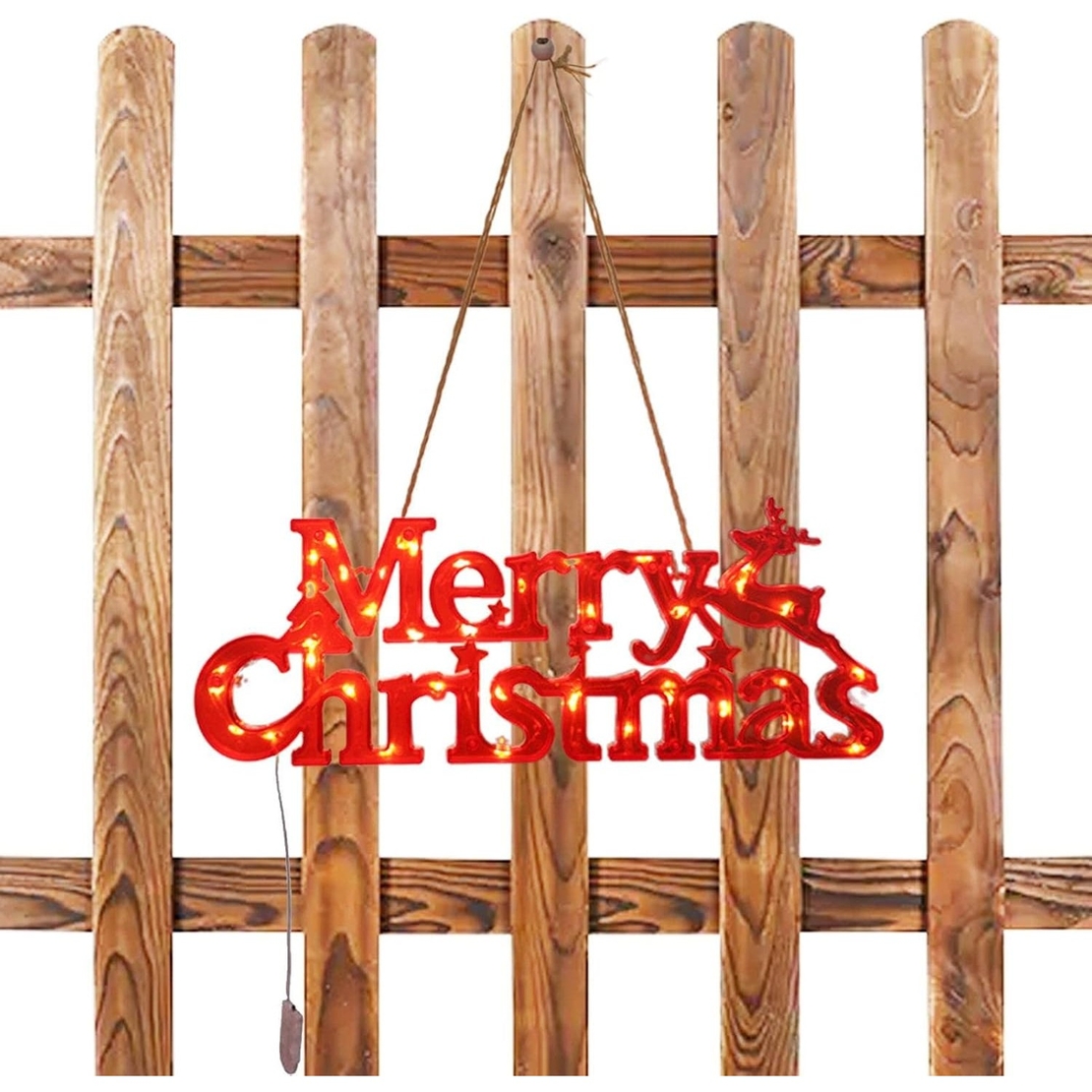 Instalatie LED de Craciun, Vafy, Litere 3D, Merry Christmas, Lumina Calda, 27.5 x 10.5 x 1.4 cm, Rosu
