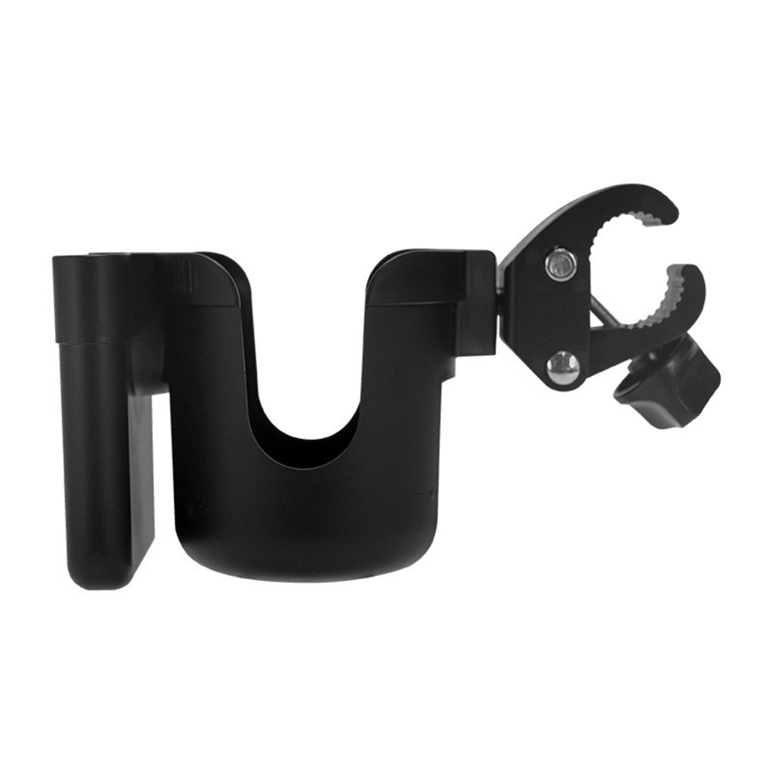 Suport pentru Pahar si Telefon, Flippy, Suport Universal pentru Sticle cu Fixare de bara, Compatibil cu Bicicleta, Carucior pentru Bebelusi, 20 x 10 x 9.5 cm, Negru