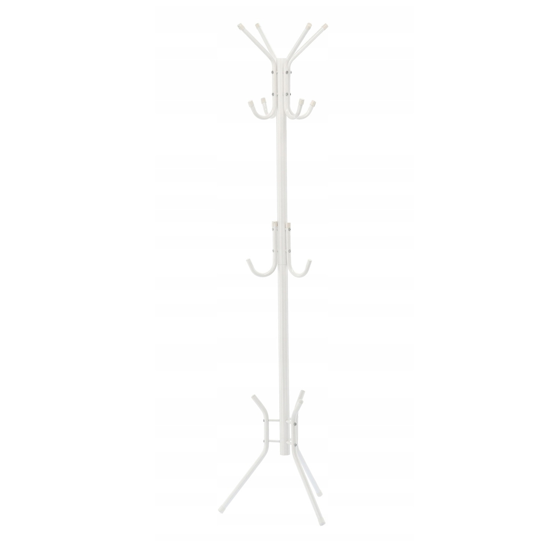 Cuier hol metalic 178 cm, 12 carlige, design minimalist, alb