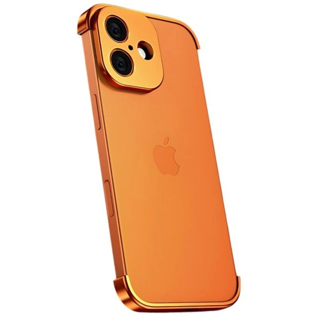 Carcasa de Telefon, Vafy, Compatibila Apple iPhone 17, Fara Rama, doar Colturi si Camera, din Metal, Grosime 0.1 mm, Portocaliu