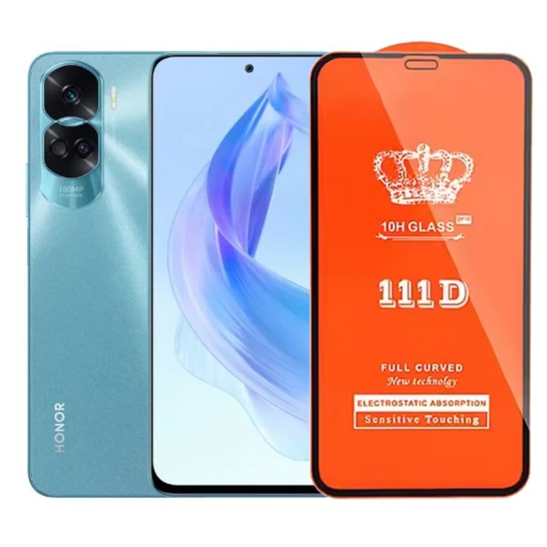 Folie Sticla Securizata pentru Honor 90 Lite, Vafy, Compatibila cu Honor 90 Lite, Full Cover 111D, HD, Margini Negre, Transparenta
