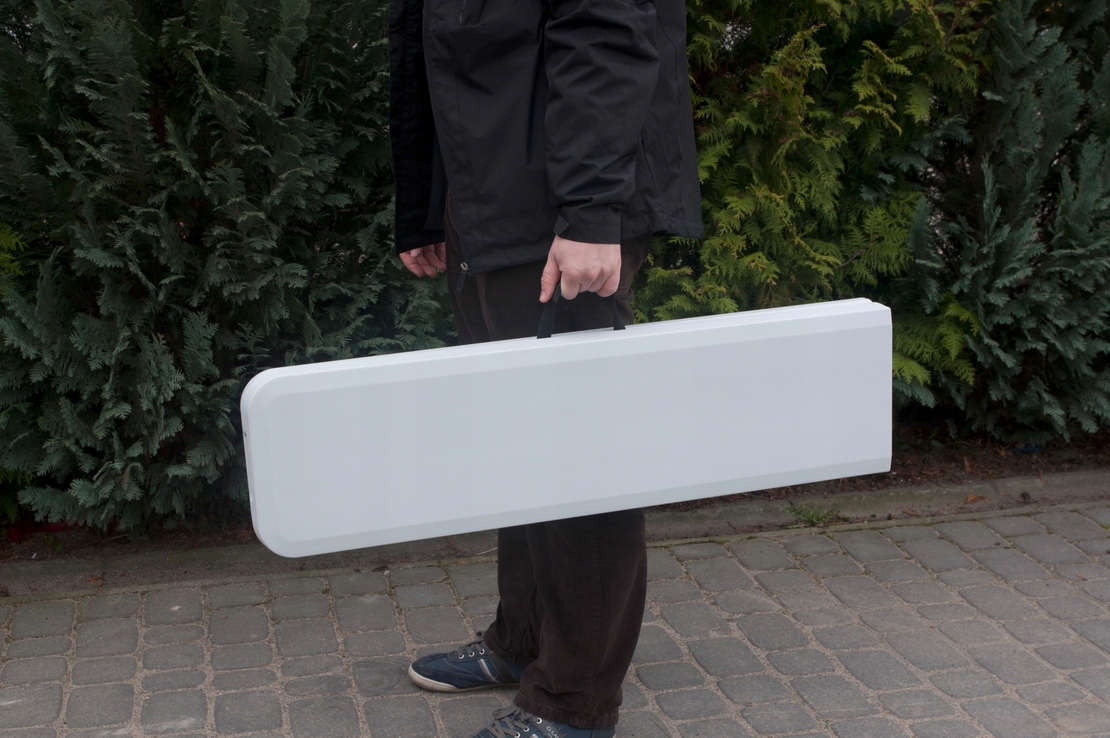 Banca pliabila pentru gradina sau catering, HDPDE, 180x24x42cm, alb