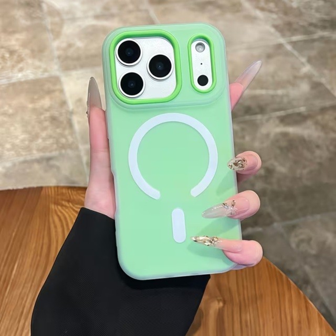 Husa Telefon Jelly Magnetic 2in1, Vafy, Compatibila cu Apple iPhone 17 Pro, din PC+TPU, Magsafe, Finisaj Mat, Verde