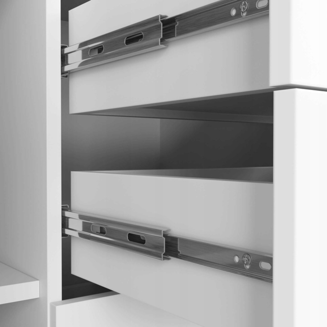 Comoda cu 4 sertare si 2 usi, PAL laminat, 110x35x80 cm, alb mat