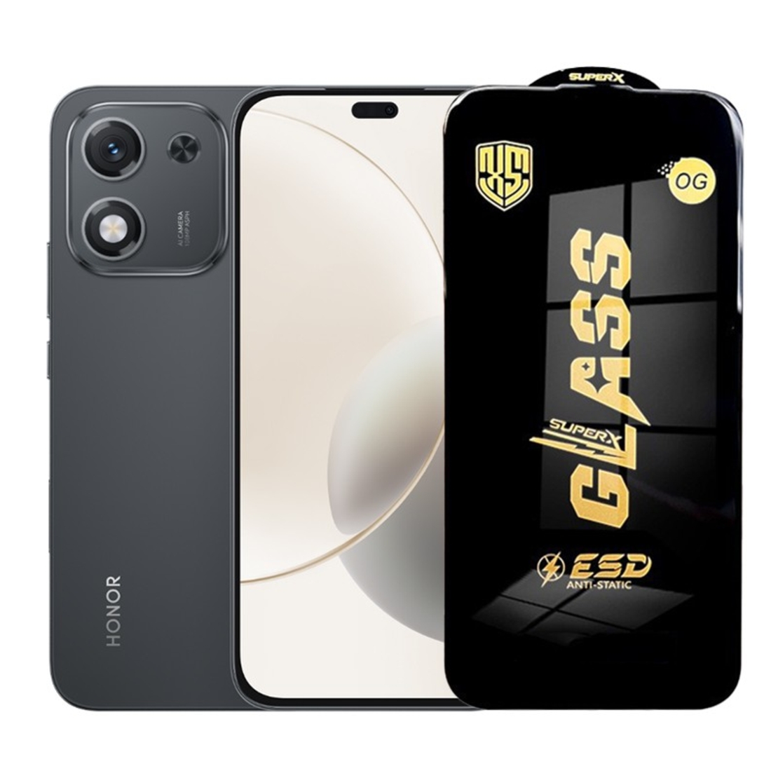 Folie de Protectie pentru Honor X70i, Vafy, Sticla Securizata ESD, Margini Negre, Rezistenta la Zgirieturi, Antistatica, 0.35 mm, Transparenta