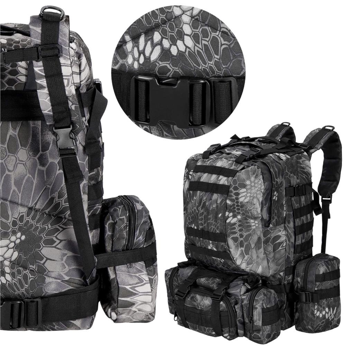 Rucsac militar pentru drumetie, impermeabil, ultra usor, 50litri, gri
