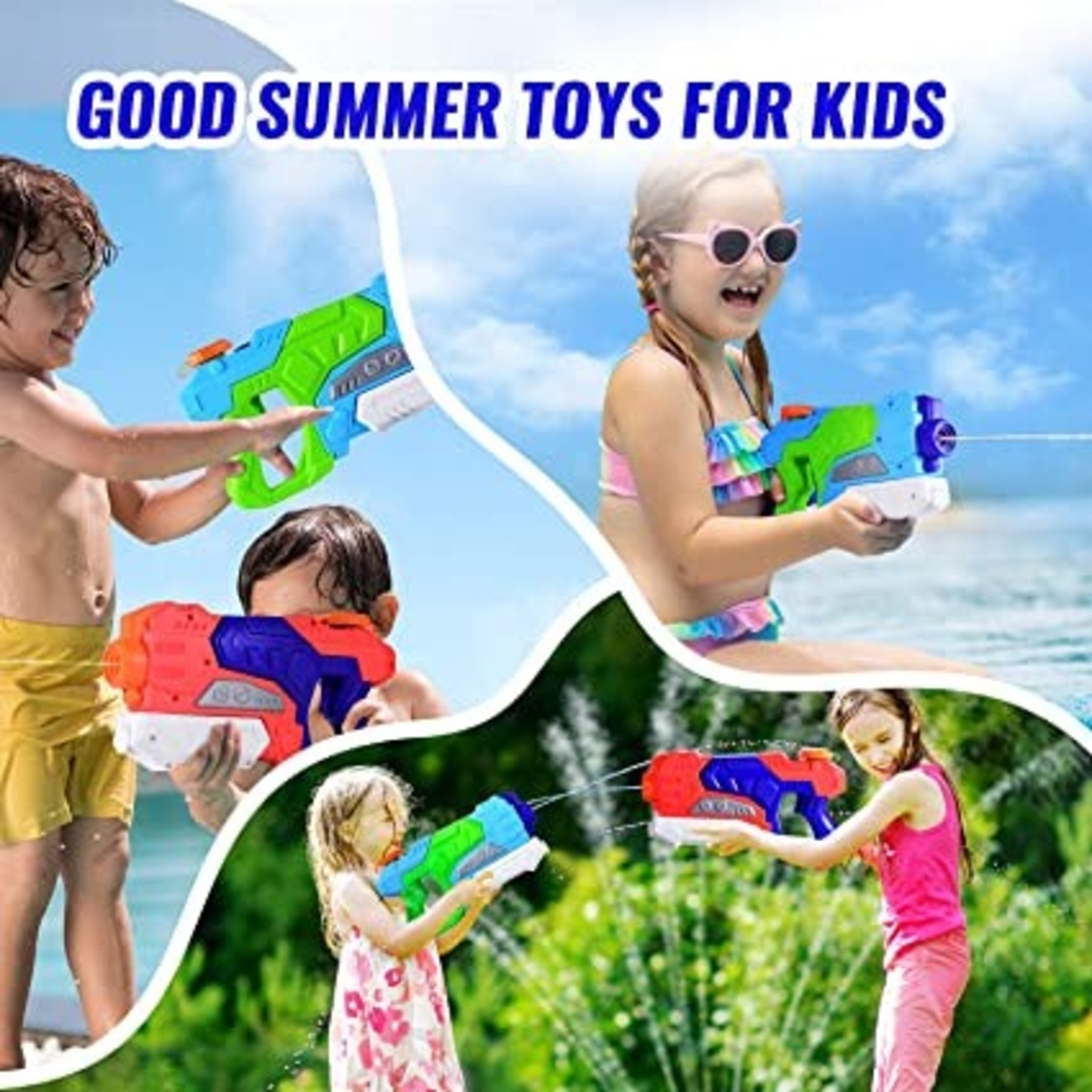Pistol cu Apa pentru Copii, Rezervor, Pentru Piscina/Plaja, Flippy, 6ani+, Verde/Albastru, 550ML