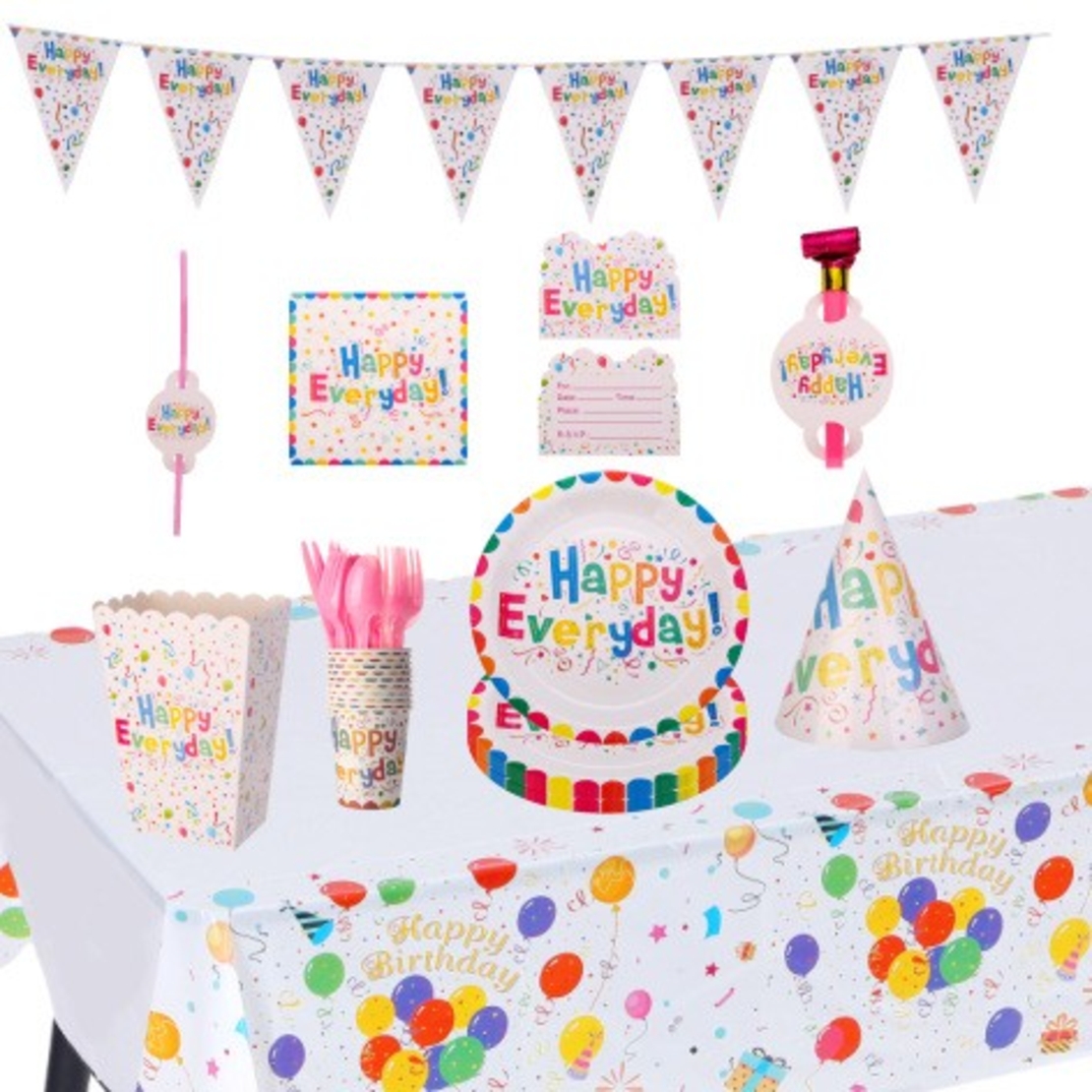 Banner Happy Birthday, Flippy, Stegulete, 33 x 24 cm, Model Happy Everyday, Multicolor