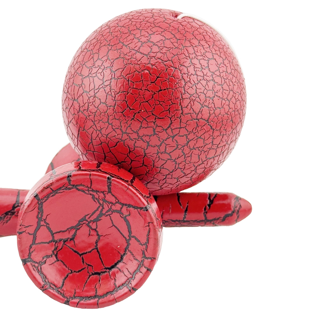 Kendama X Originala, Profesionala, Flippy, Kendama Cracked, din Lemn, 18 cm, Rosu/Negru