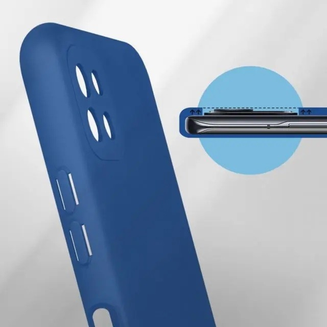 Husa protectie Vafy pentru Samsung A22 5G Liquid Silicone Albastru Inchis