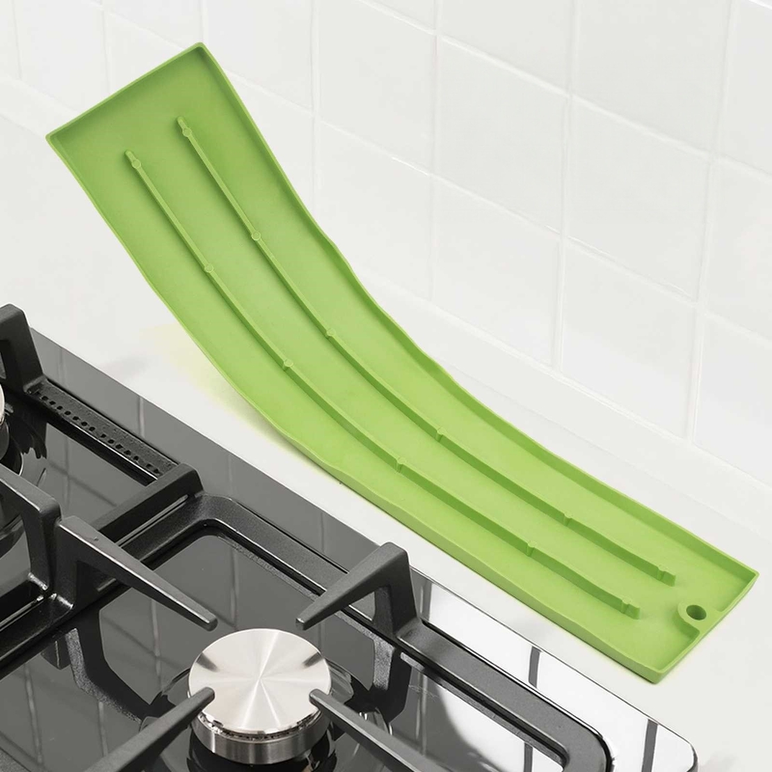 Suport Scurgere Vase, Vafy, din Silicon, Anti-alunecare, 30 x 8 x 1 cm, Verde