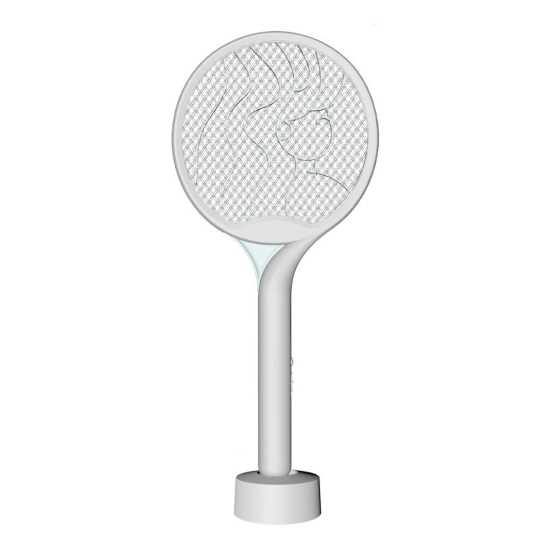 Paleta Electrica pentru Tantari, Muste si Tantari 2in1, Flippy, Reincarcabila, Incarcare USB, 2600V, Plastic, Casa si Gradina, Anti-insecte, Stand, 23x51 cm, Gri
