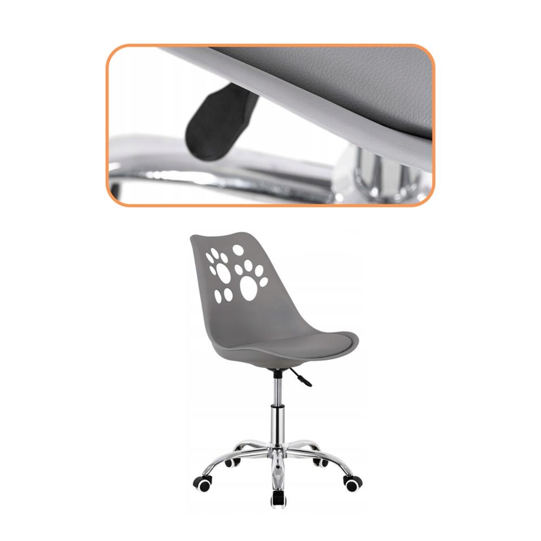 Scaun birou ergonomic, cu sezut din spuma, reglabil pe inaltime, maxim 120 kg, 90x49x48 cm, gri