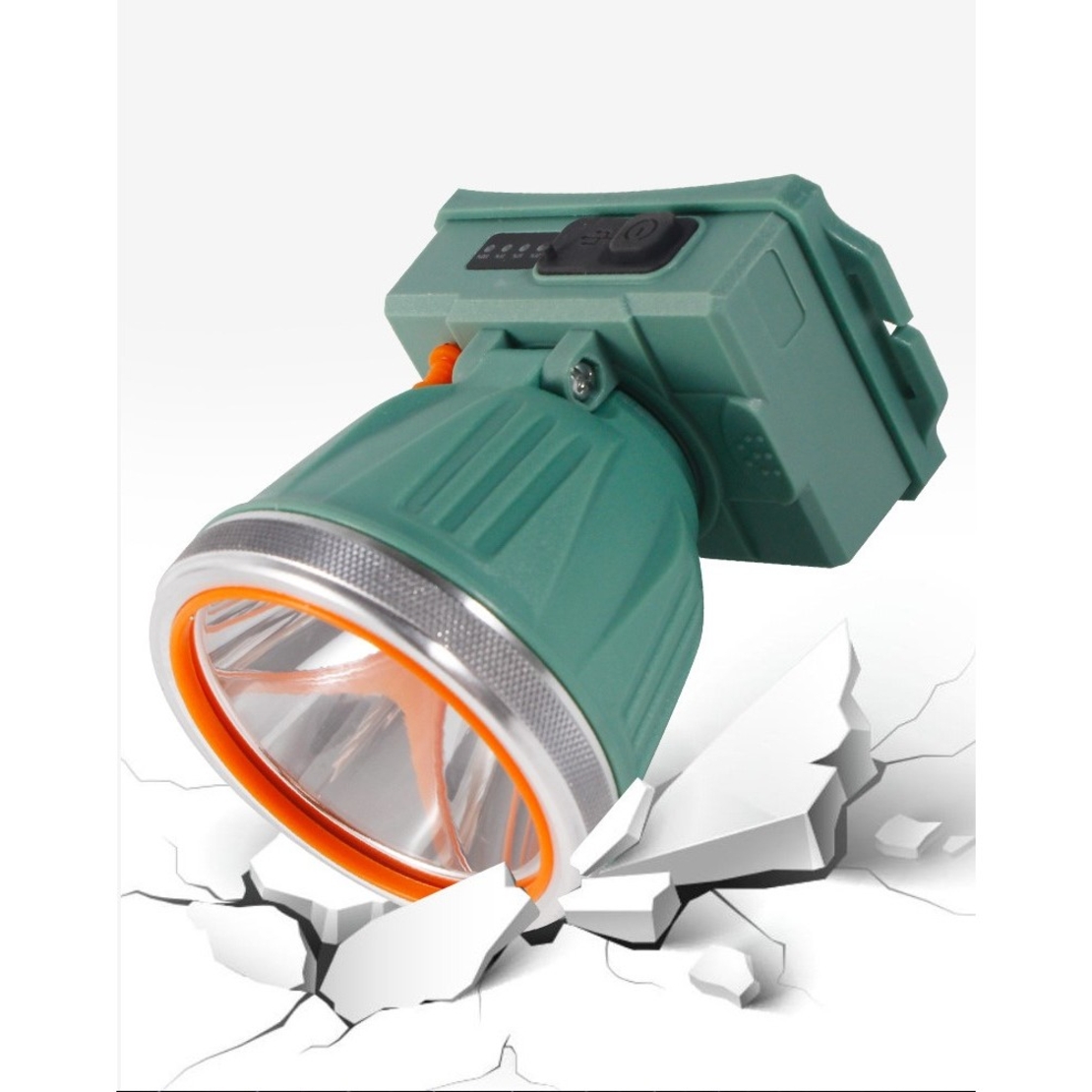 Lanterna LED de Montat pe Cap, Vafy, cu Raza Lunga de Zoom, Reincarcabila USB, Far Telescopic, Rezistent la Apa, Reglabil, pentru Pescuit in Aer Liber, Camping, Lumina Puternica, Lanterna, 10.5x8x6.5 cm, Verde Inchis