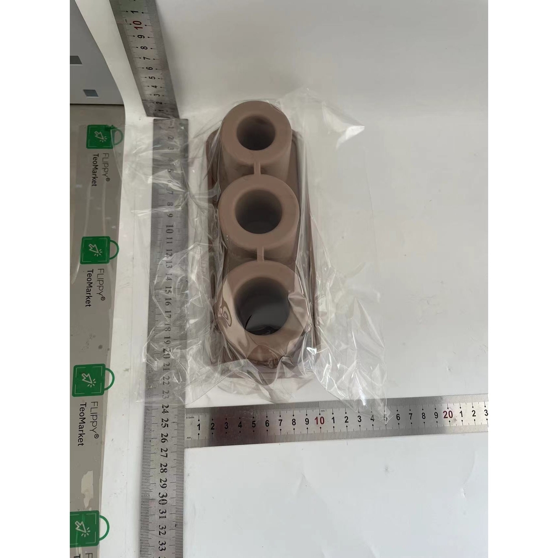 Forma pentru Gheata, Flippy, din Silicon, cuburi de gheata, forme rotunde, inghetare rapida, 20.7 x 8.4 x 6.5 cm Maro