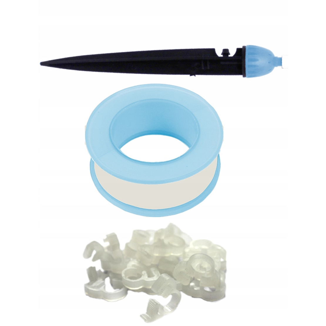 Set irigare gradina 44 piese cu furtun PVC si stropitori, furtun 2 x 10 metri, 10 aspersoare, negru