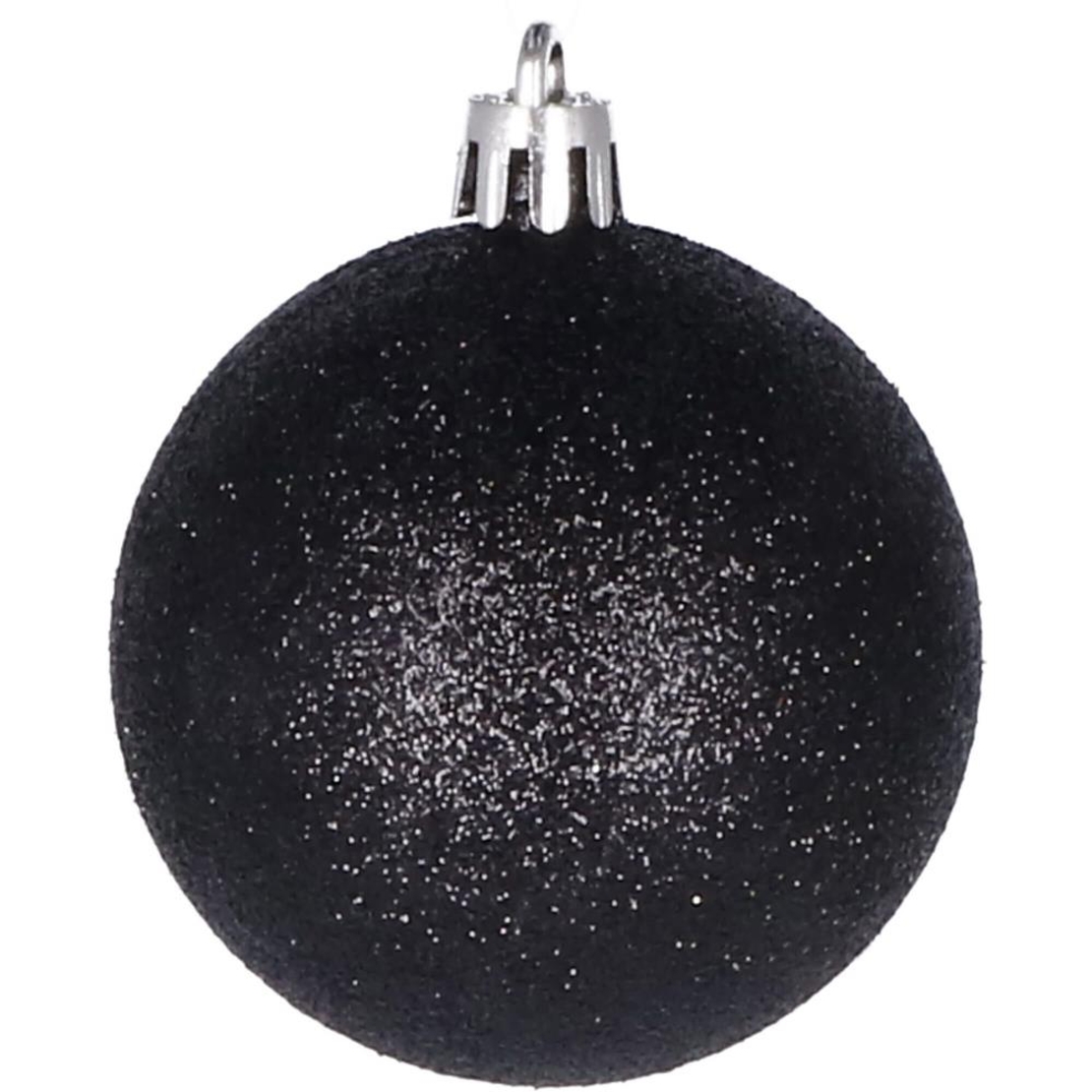 Set globuri de Craciun, 25 bucati, 3 modele, 2,5cm si 4cm, negru