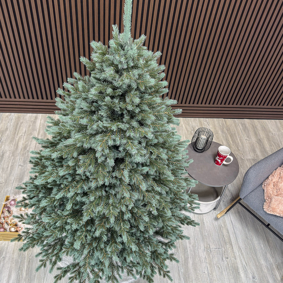 Brad artificial Christmas Deluxe by Sersimo, Alaska Select verde argintiu, integral 3D, 180 cm
